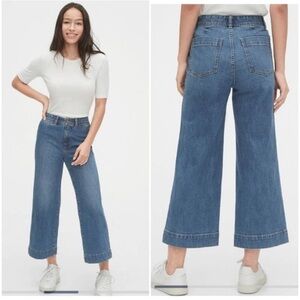Gap high rise wide leg crop jeans, 24/00
